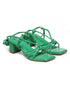 GNIST Green Strappy Tie up Block Heel Sandal